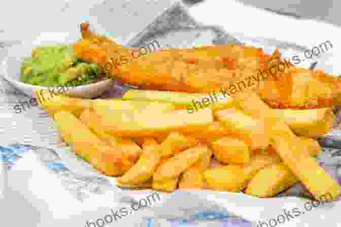 A Delectable Serving Of British Fish And Chips, With Freshly Battered Fried Fish And Crispy Fries. Eating For England: The Delights And Eccentricities Of The British At Table