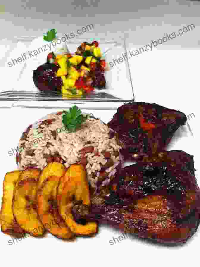 A Photo Of A Plate Of Creole Food, Including Jerk Chicken, Rice And Peas, And Plantains. Creole Kitchen: Sunshine Flavours From The Caribbean