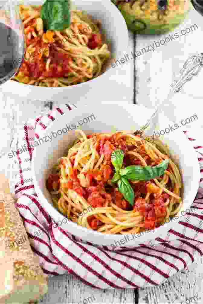 A Plate Of Steaming Pasta With Homemade Marinara Sauce, Garnished With Fresh Basil. Don T Cut The Basil: Five Generations Of Authentic Italian Recipes