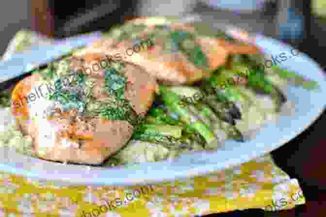 A Succulent Grilled Salmon Fillet Adorned With Lemon And Dill, Accompanied By Roasted Asparagus And Mashed Potatoes. Elegant Comfort Food From Dorset Inn: Traditional Cooking From Vermont S Oldest Continuously Operating Inn