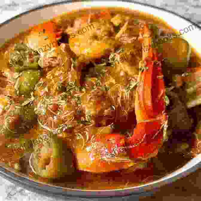 Seafood Gumbo, A Hearty And Flavorful Creole Dish Made With Shrimp, Crab, And Okra. Creole Cuisine: Simply Cooking Creoles: Unique Creole Dishes