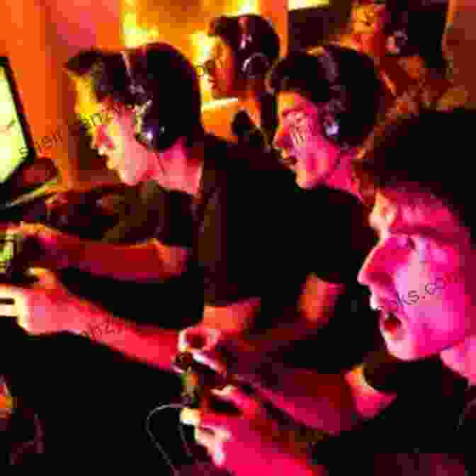 Two Gamers, Their Faces Illuminated By The Glow Of Their Gaming Screens, Share A Moment Of Triumph And Camaraderie. Players And Their Pets: Gaming Communities From Beta To Sunset